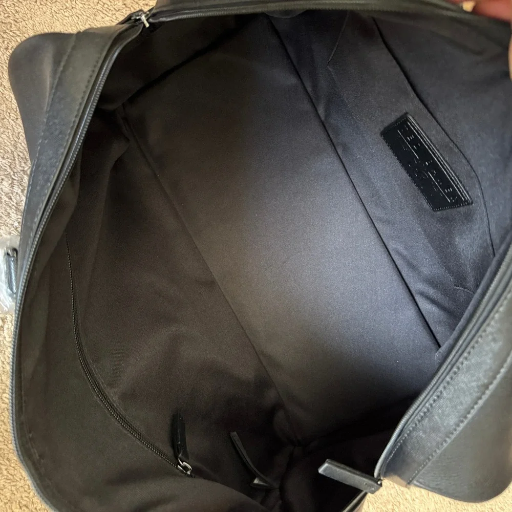 Ted Baker Striped PU Holdall weekender bag, Black‎